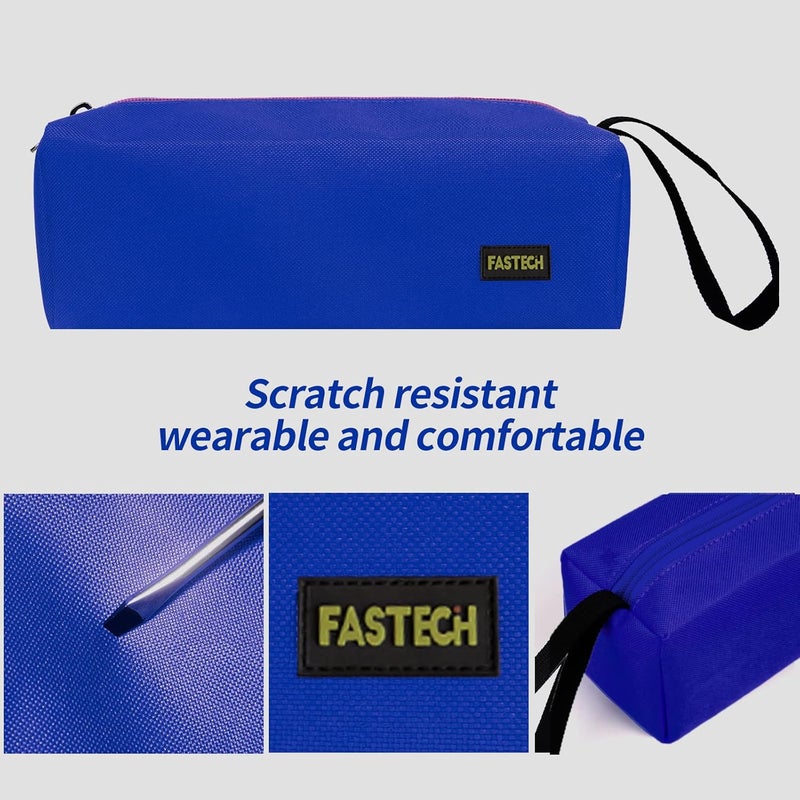 FSATECH 1-Pack Zipper Utility Tool Bag, Small Zipper Bags/Multi-purpose Tool Pouch Tote Bags Storage Organizer for Screwdrivers, Pliers, Nut Drivers Gifts to Men/Women. (Blue) - Image 3